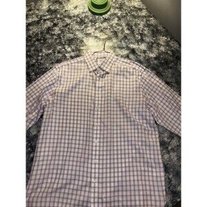 MINT  CHARLES TYRWHITT SHIRT 17  1/2" X 35” Lavender Check Fresh Dry Cleaned